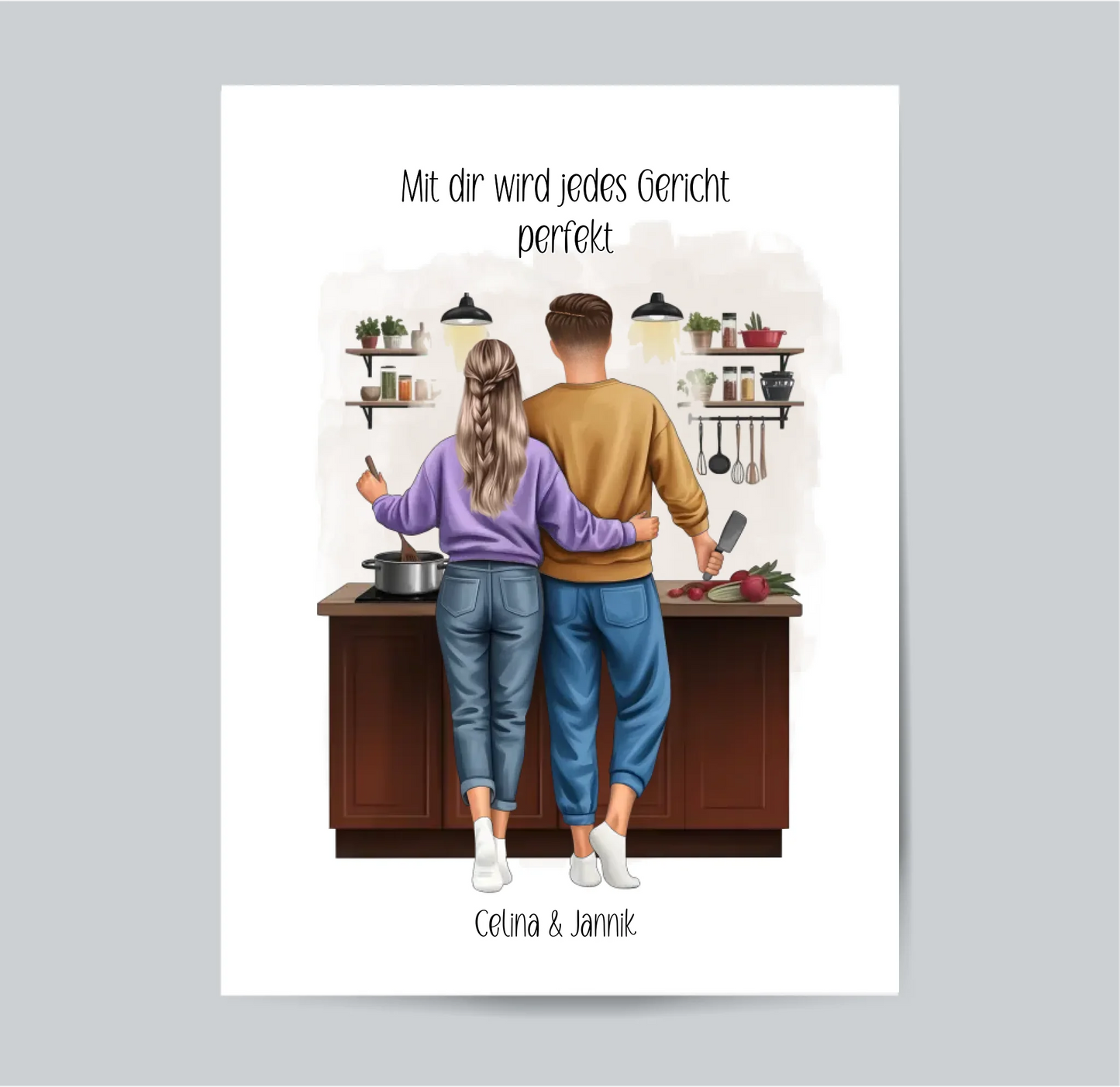 Paar Kochen Poster