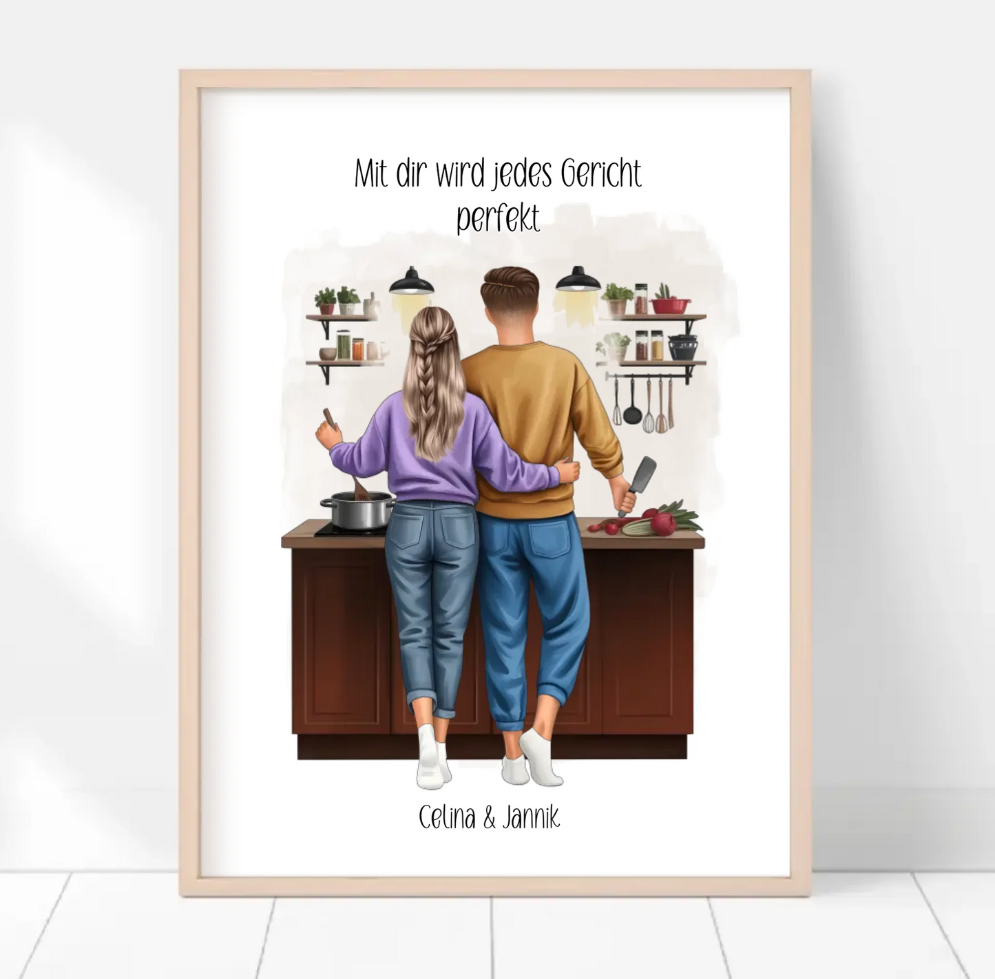 Paar Kochen Poster