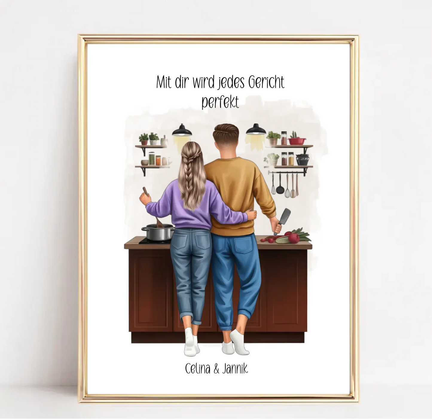 Paar Kochen Poster