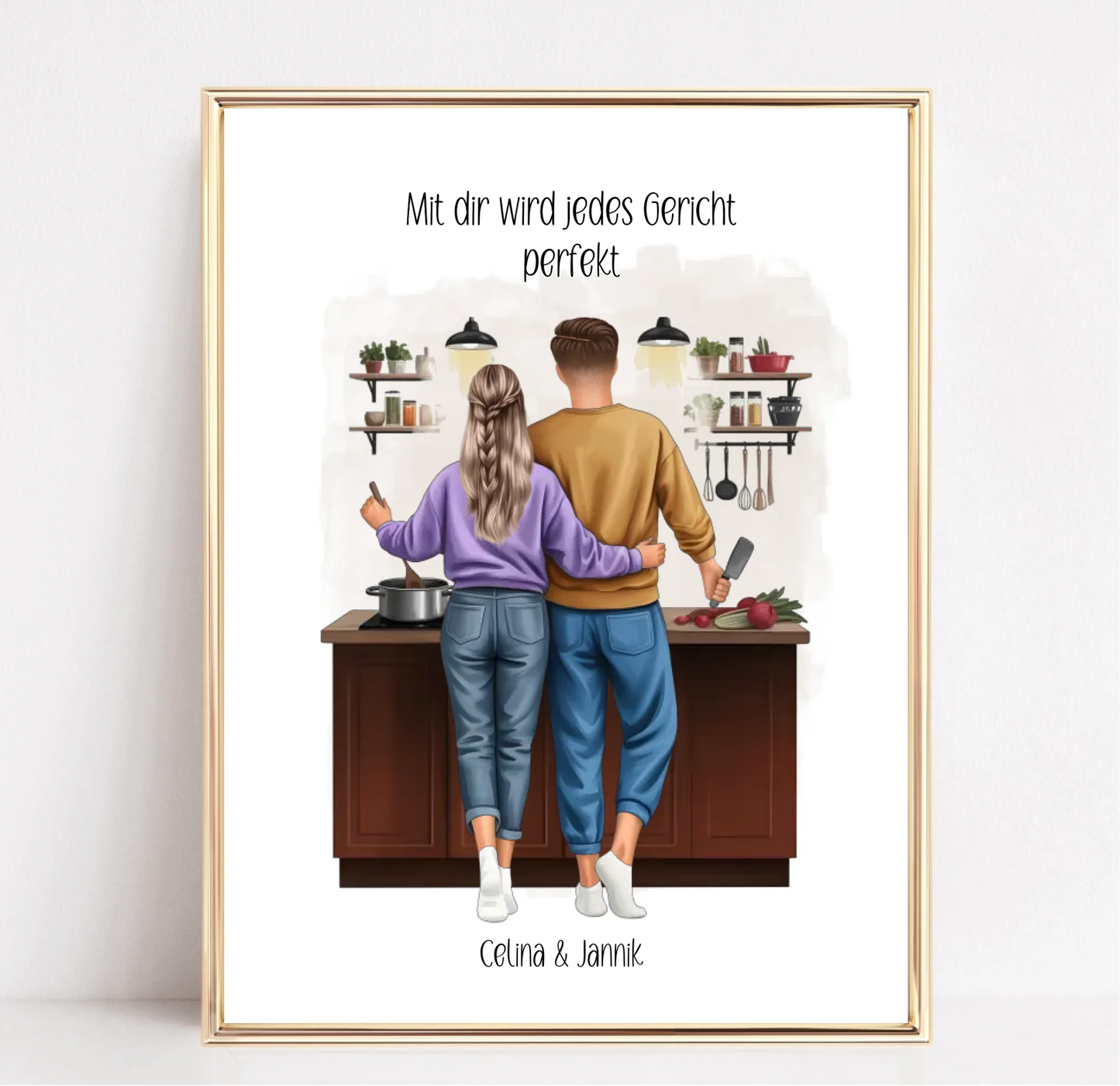 Paar Kochen Poster