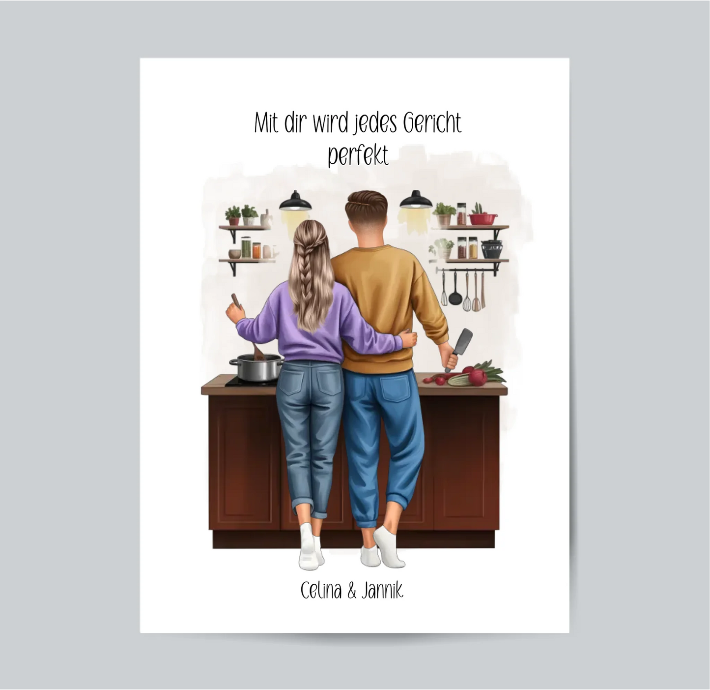 Paar Kochen Poster