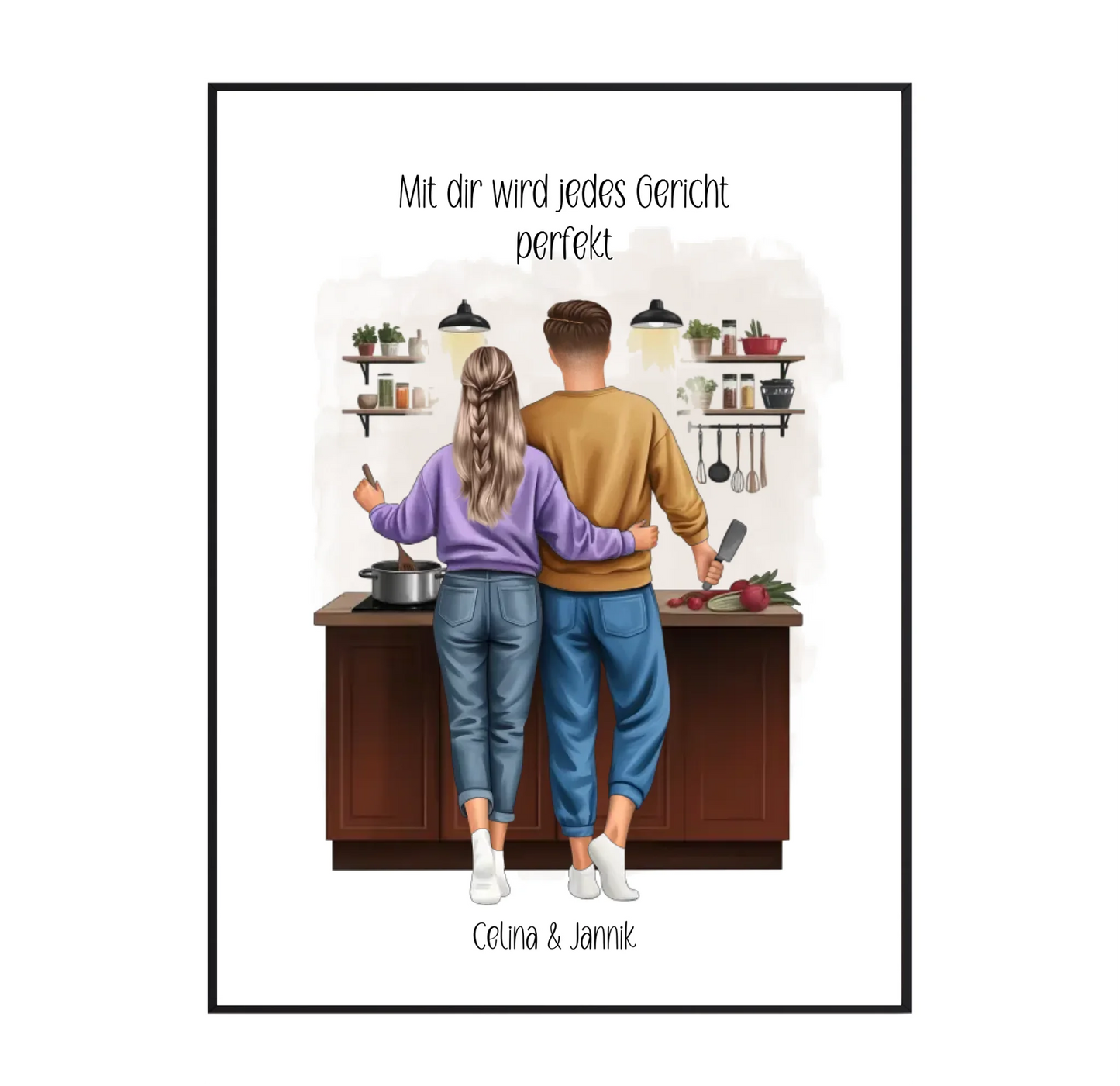 Paar Kochen Poster