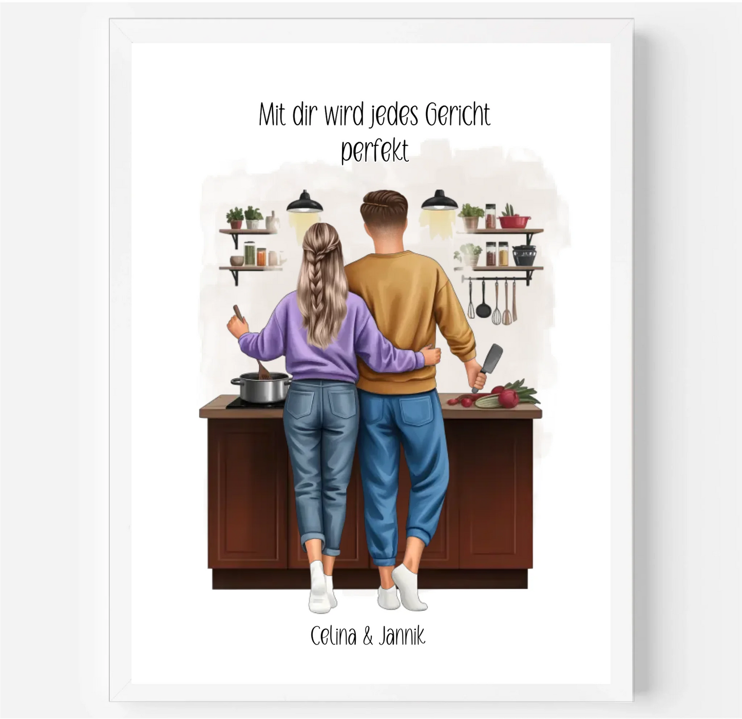 Paar Kochen Poster