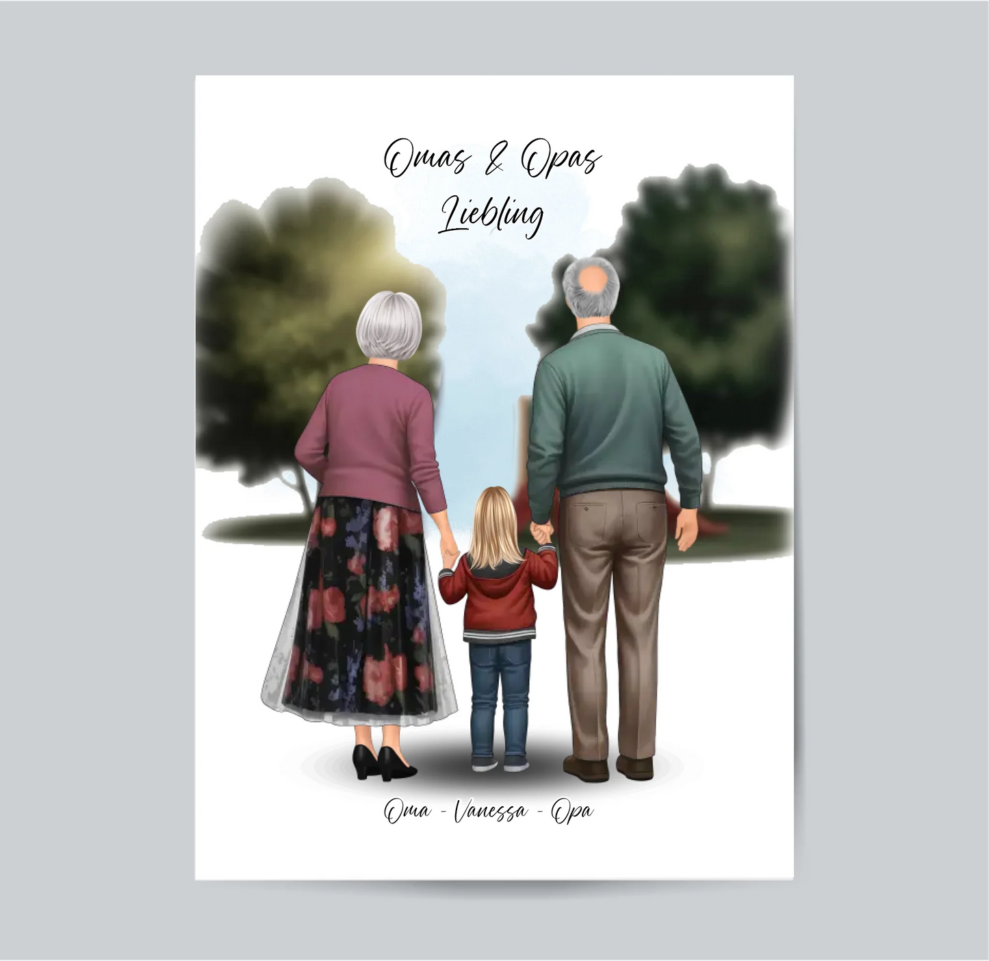 Großeltern und Enkel Poster