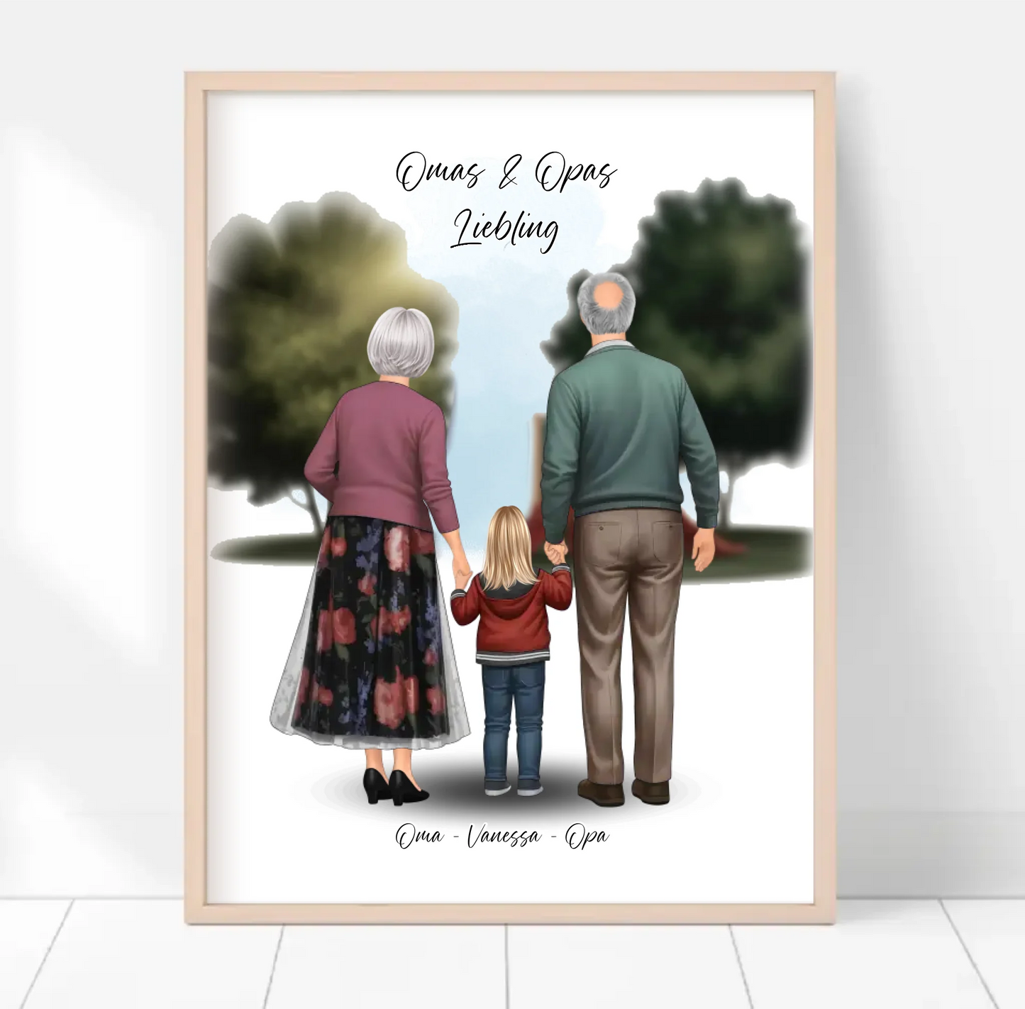 Großeltern und Enkel Poster