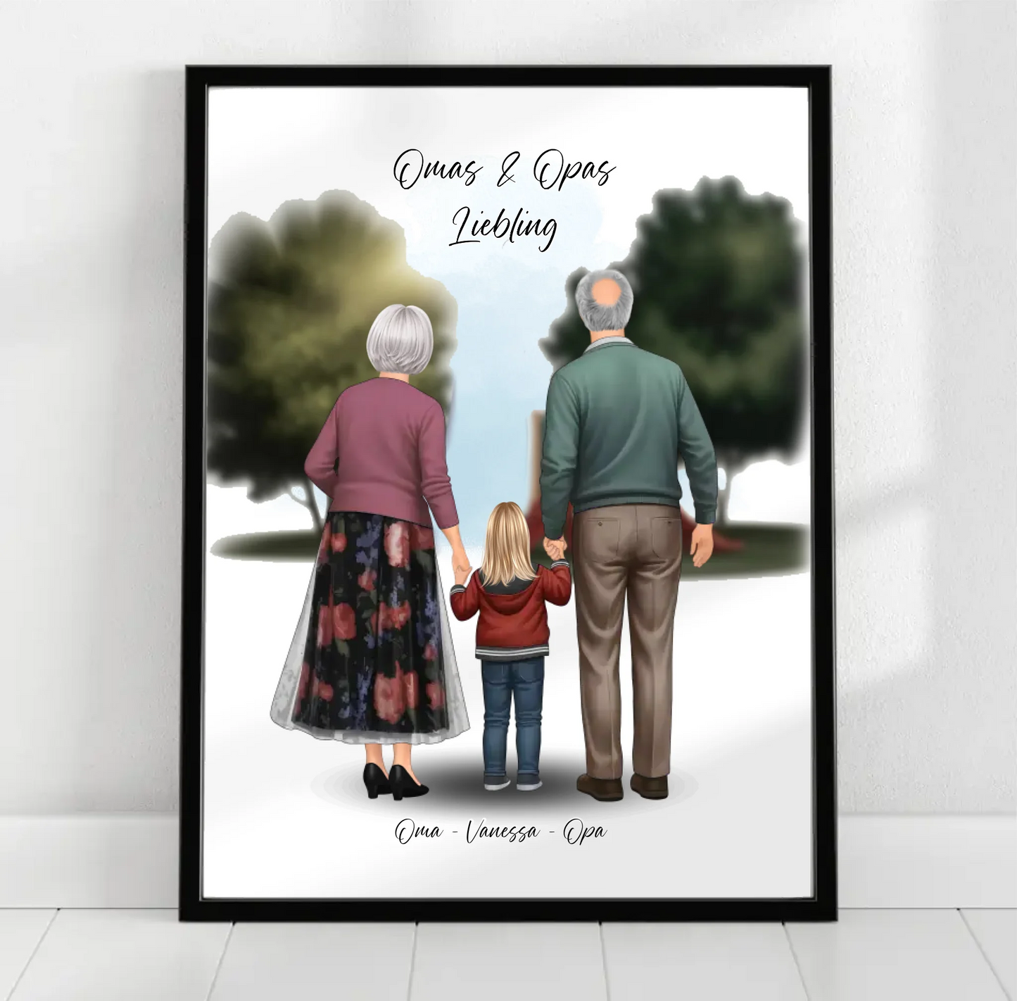 Großeltern und Enkel Poster