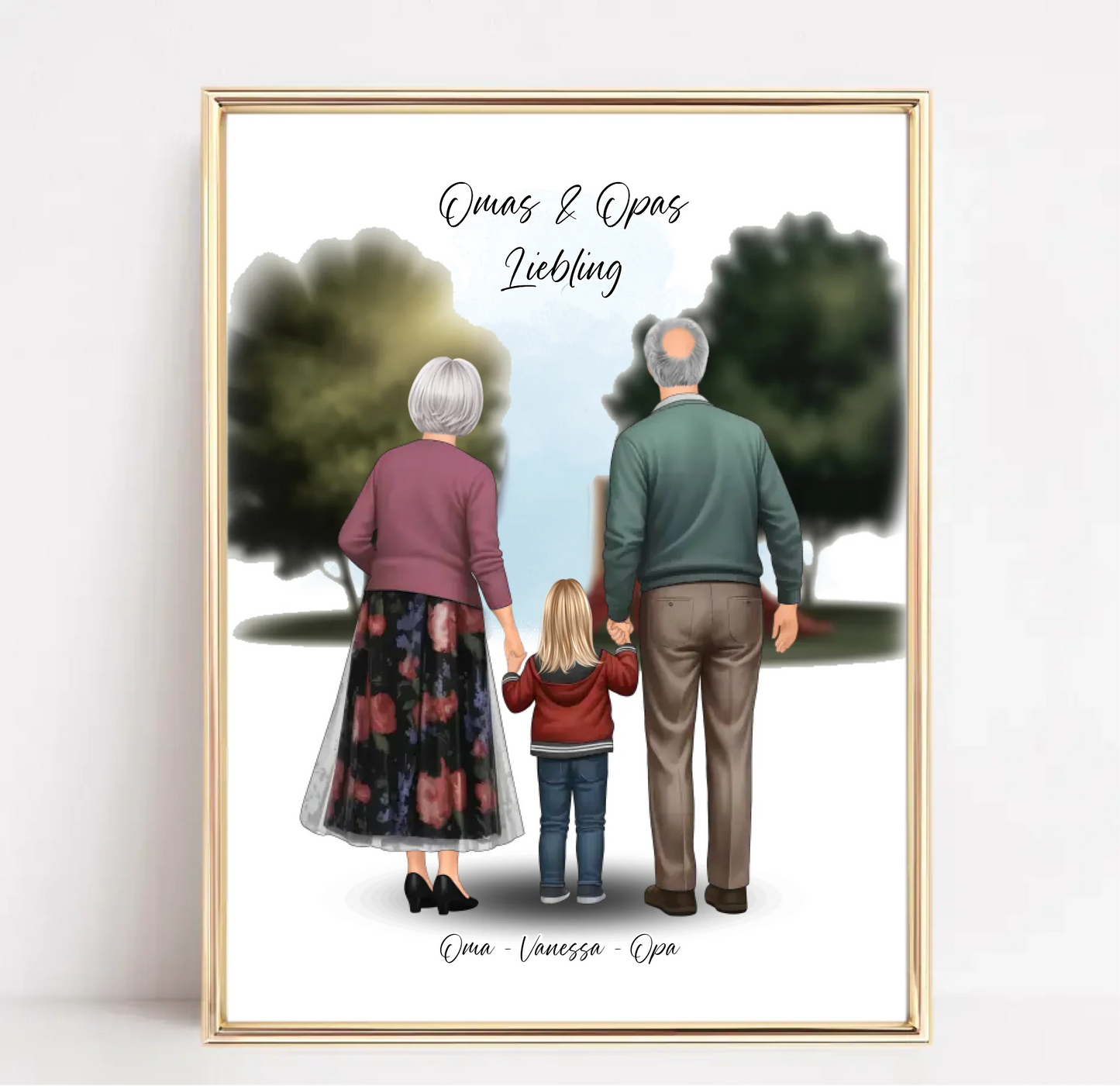 Großeltern und Enkel Poster