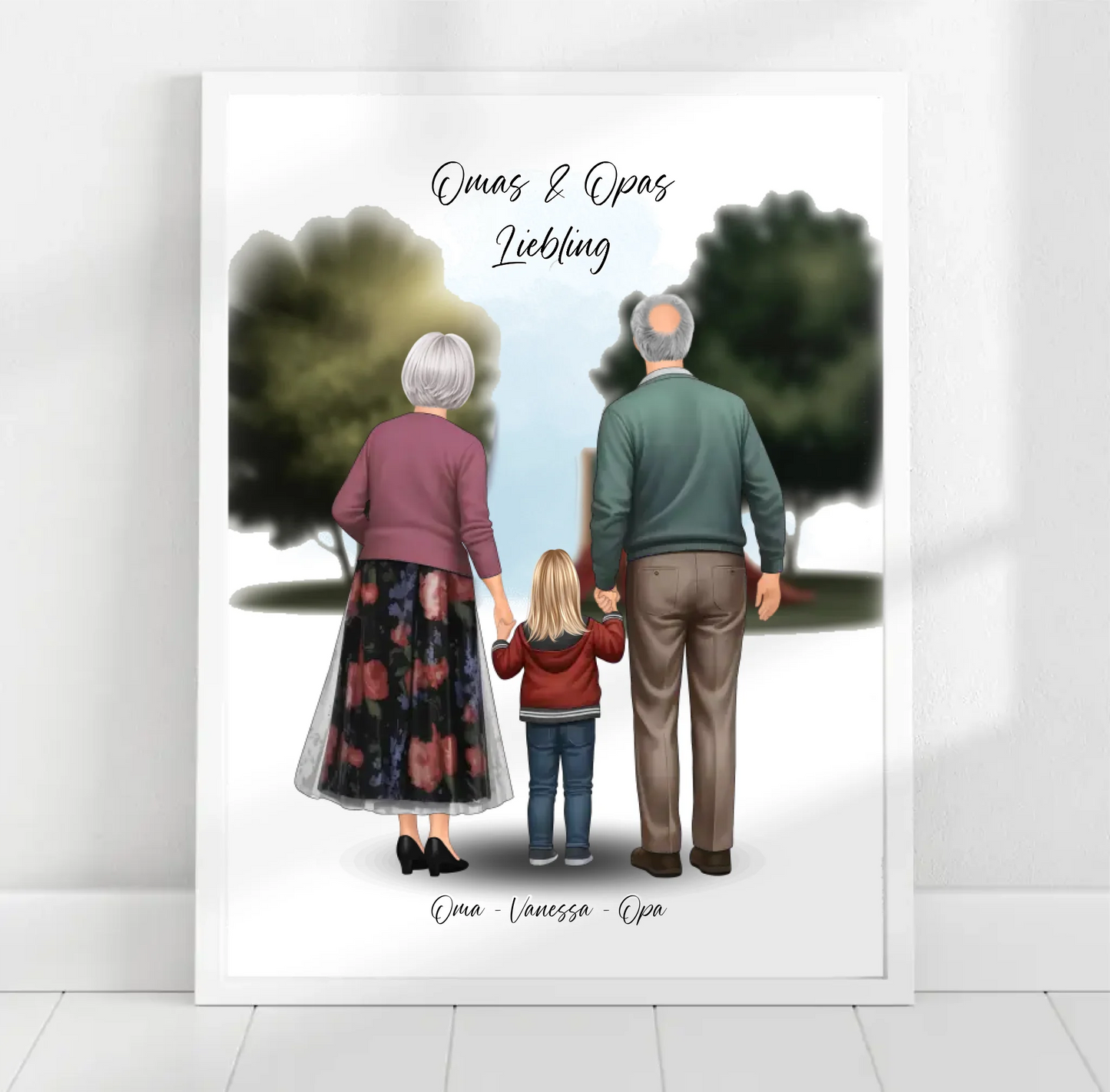 Großeltern und Enkel Poster