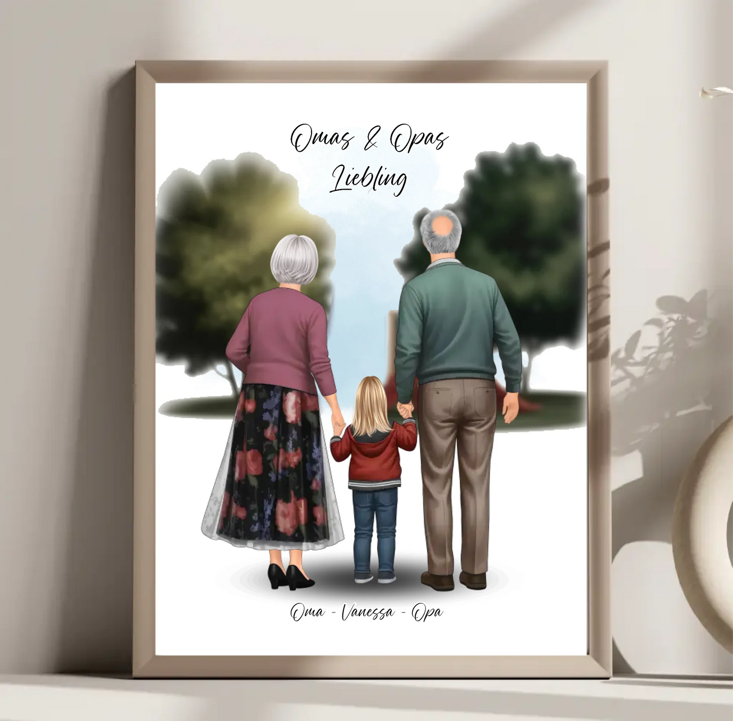 Großeltern und Enkel Poster