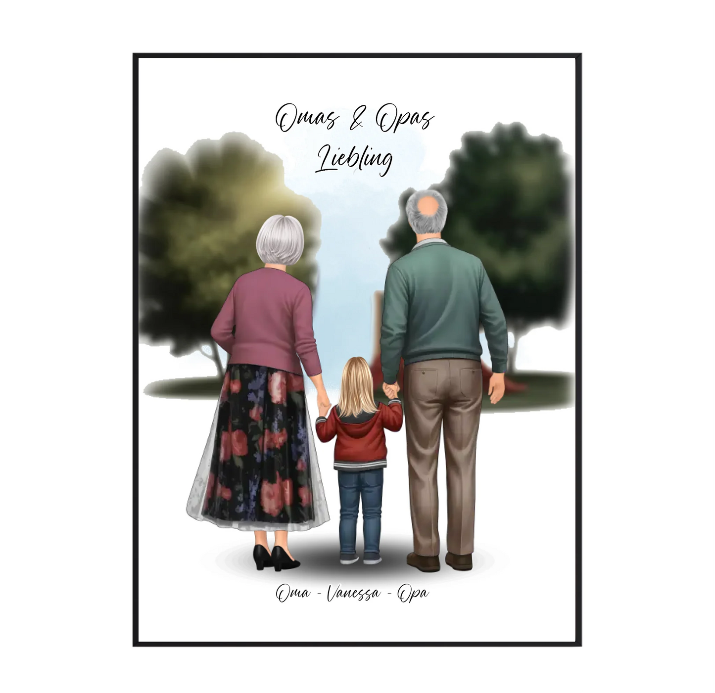 Großeltern und Enkel Poster