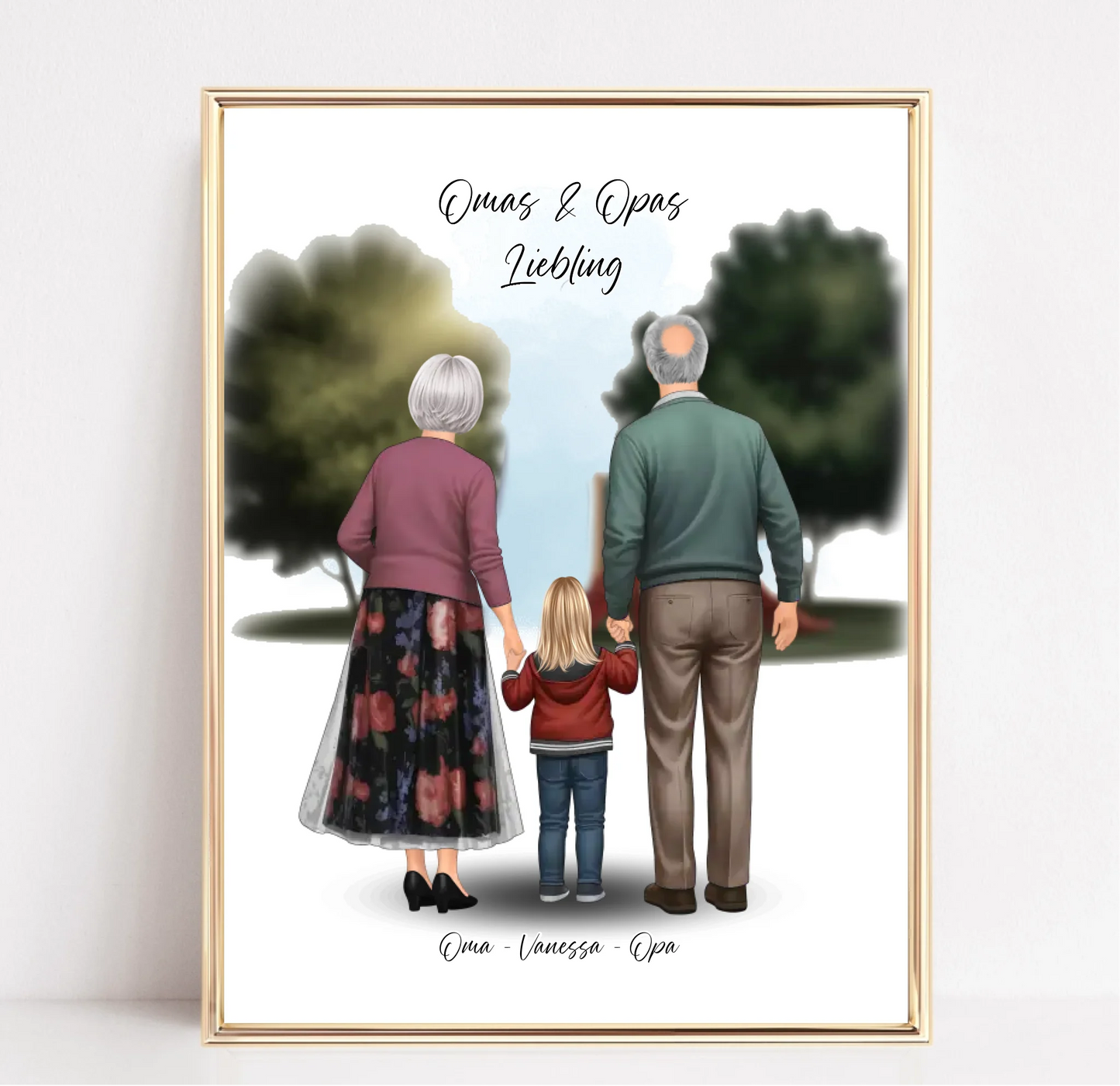Großeltern und Enkel Poster