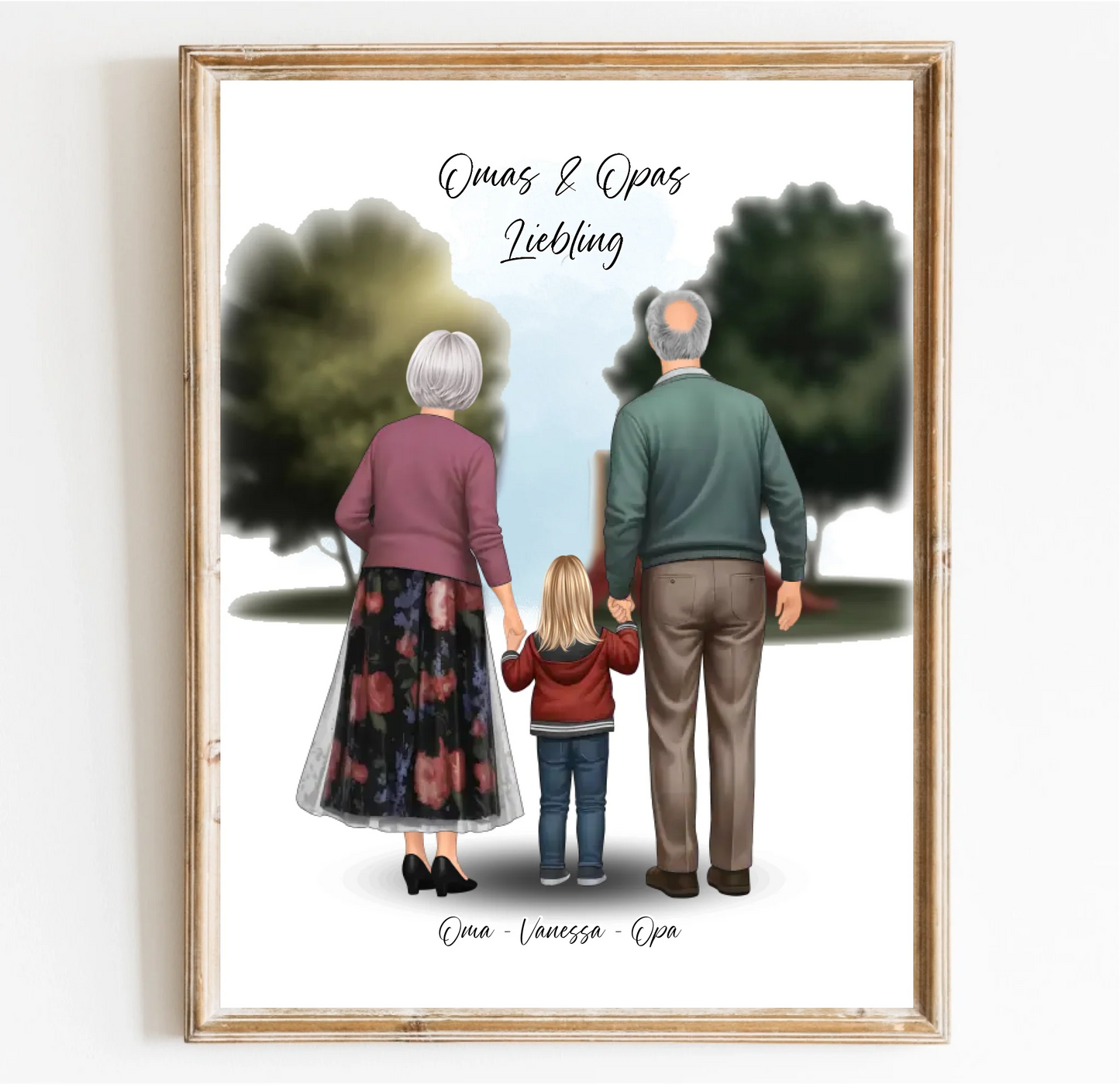 Großeltern und Enkel Poster