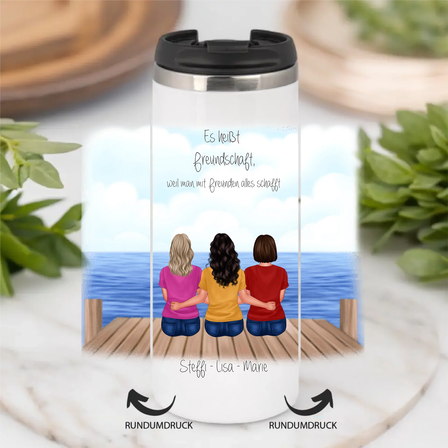 3-5 Freundinnen Tasse / Thermobecher Personalisiert