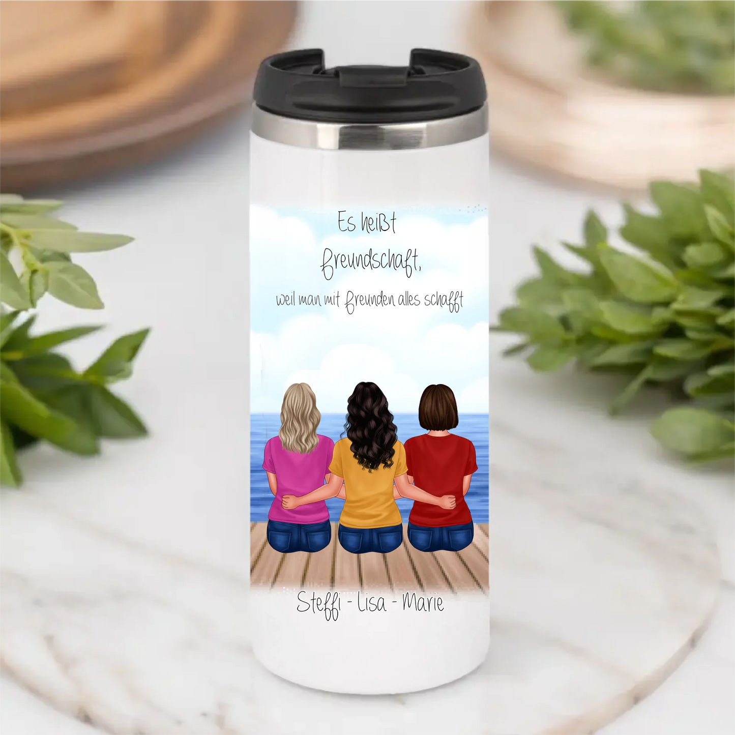 3-5 Freundinnen Tasse / Thermobecher Personalisiert