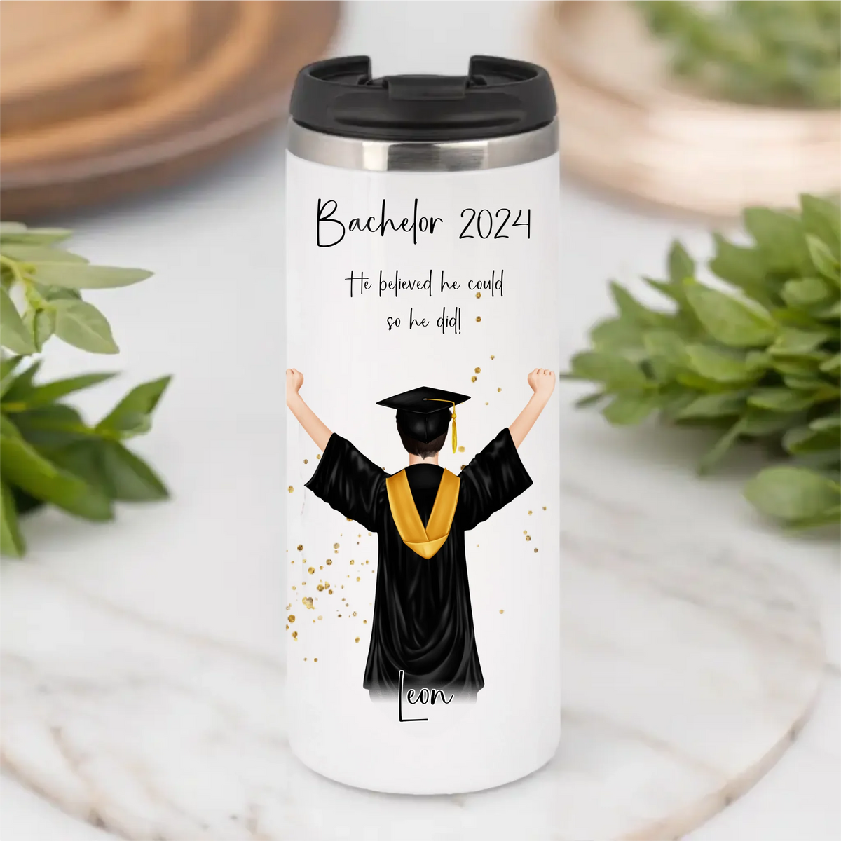Personalisierte Abschluss Tasse / Thermobecher