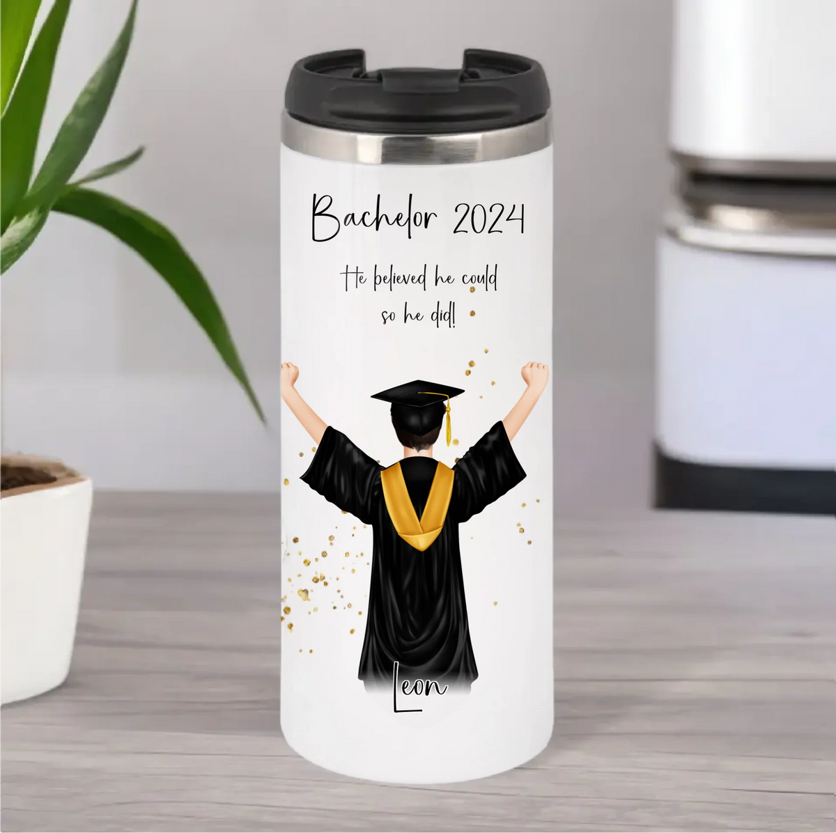 Personalisierte Abschluss Tasse / Thermobecher