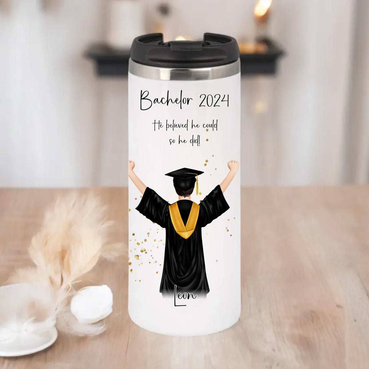 Personalisierte Abschluss Tasse / Thermobecher
