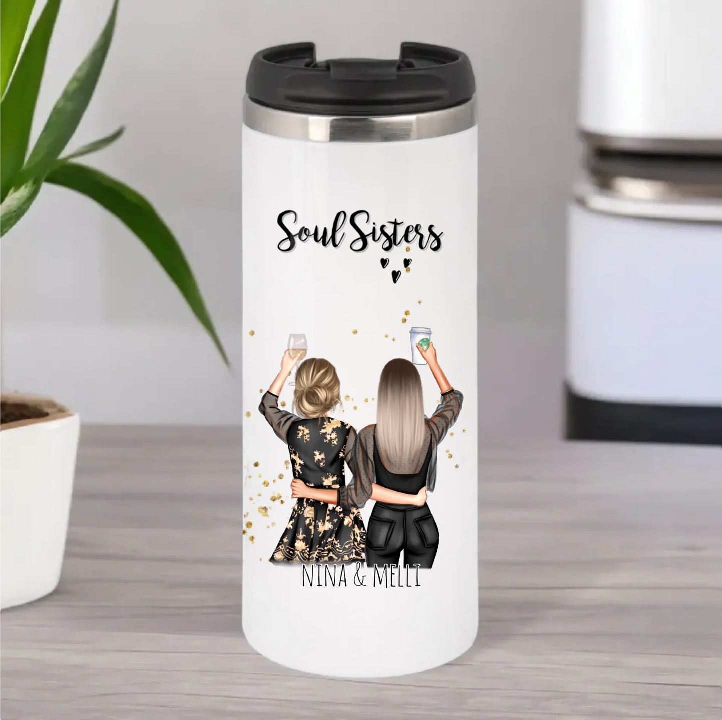 Personalisierte 2-3 Freundinnen Tasse / Thermobecher Bestseller #1