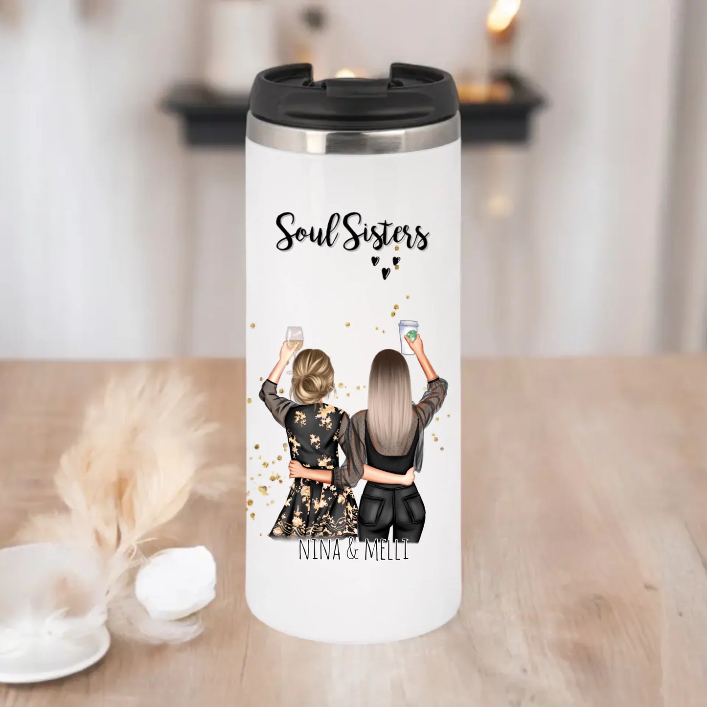 Personalisierte 2-3 Freundinnen Tasse / Thermobecher Bestseller #1