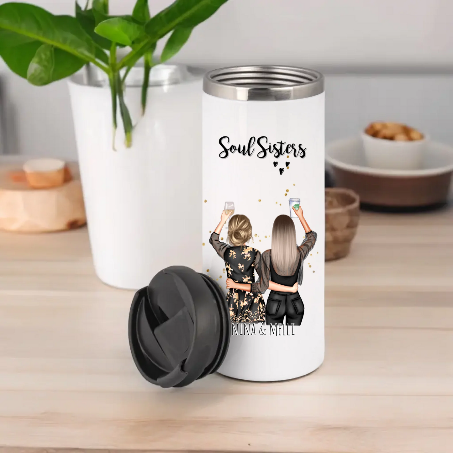 Personalisierte 2-3 Freundinnen Tasse / Thermobecher Bestseller #1