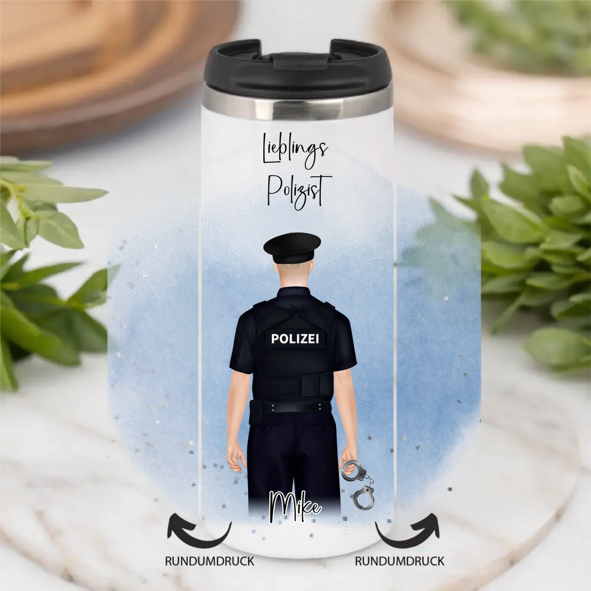 Polizist/Polizistin Tasse / Thermobecher