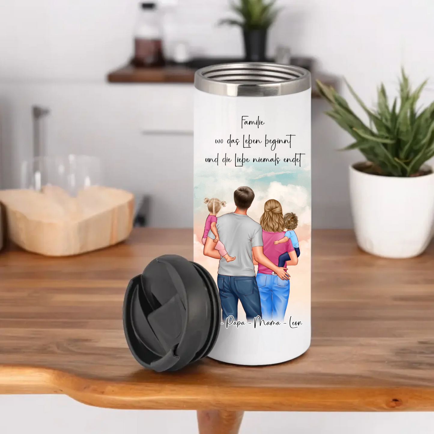 Papa, Mama und 1 oder 2 Babys Tasse / Thermobecher
