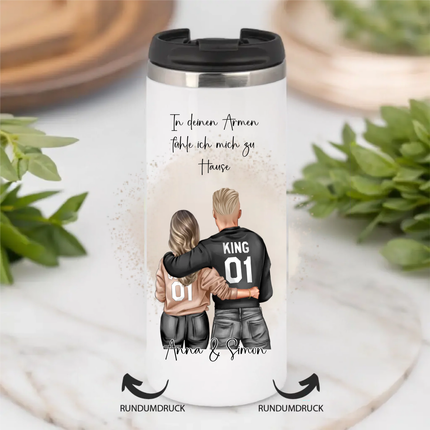 Paar Tasse / Thermobecher, Geschenk Paar, Geschenk Freund, Geschenk Freundin