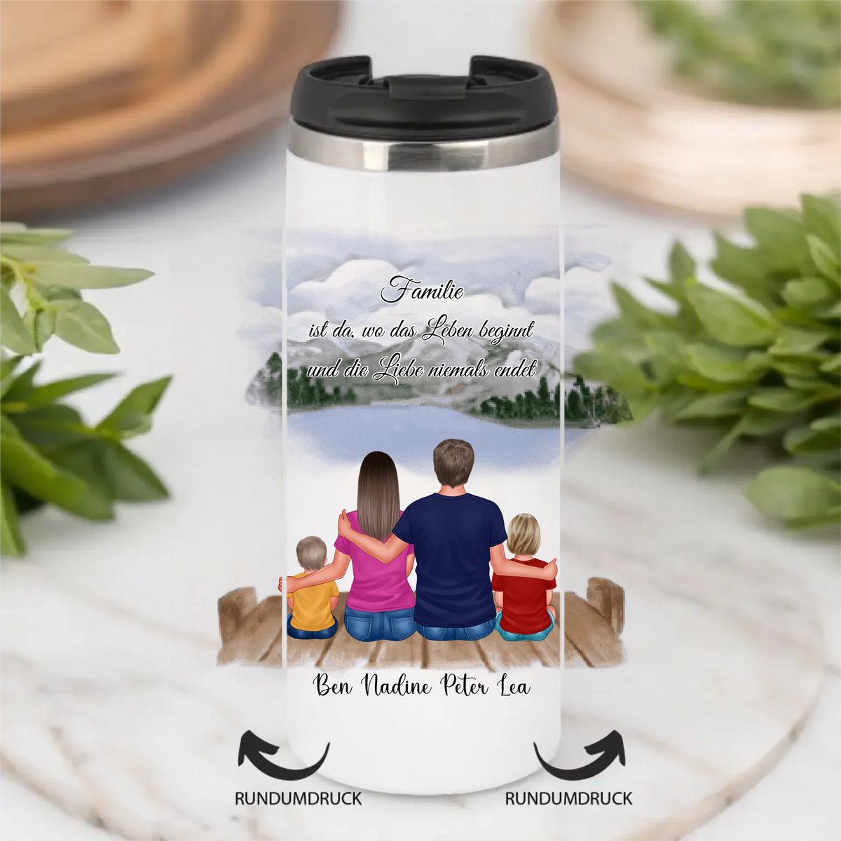 3-4 Personen Familien (+ Haustier) Tasse / Thermobecher