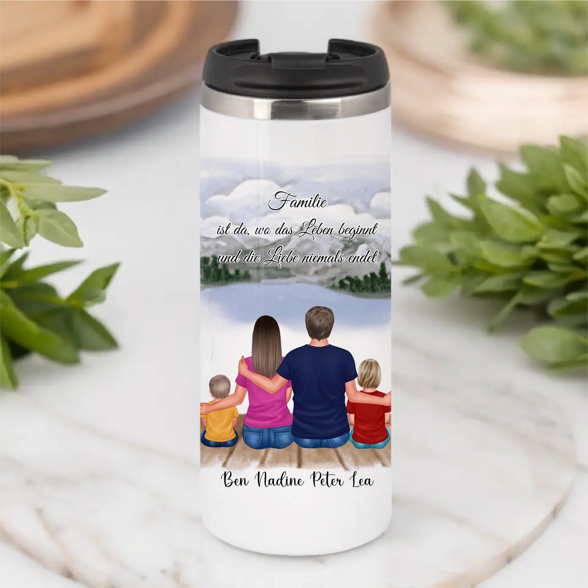 3-4 Personen Familien (+ Haustier) Tasse / Thermobecher