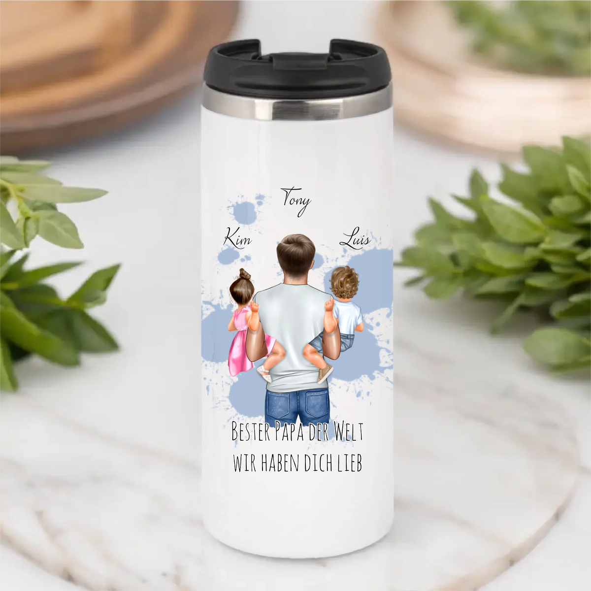 Papa & Tochter/Sohn Tasse / Thermobecher