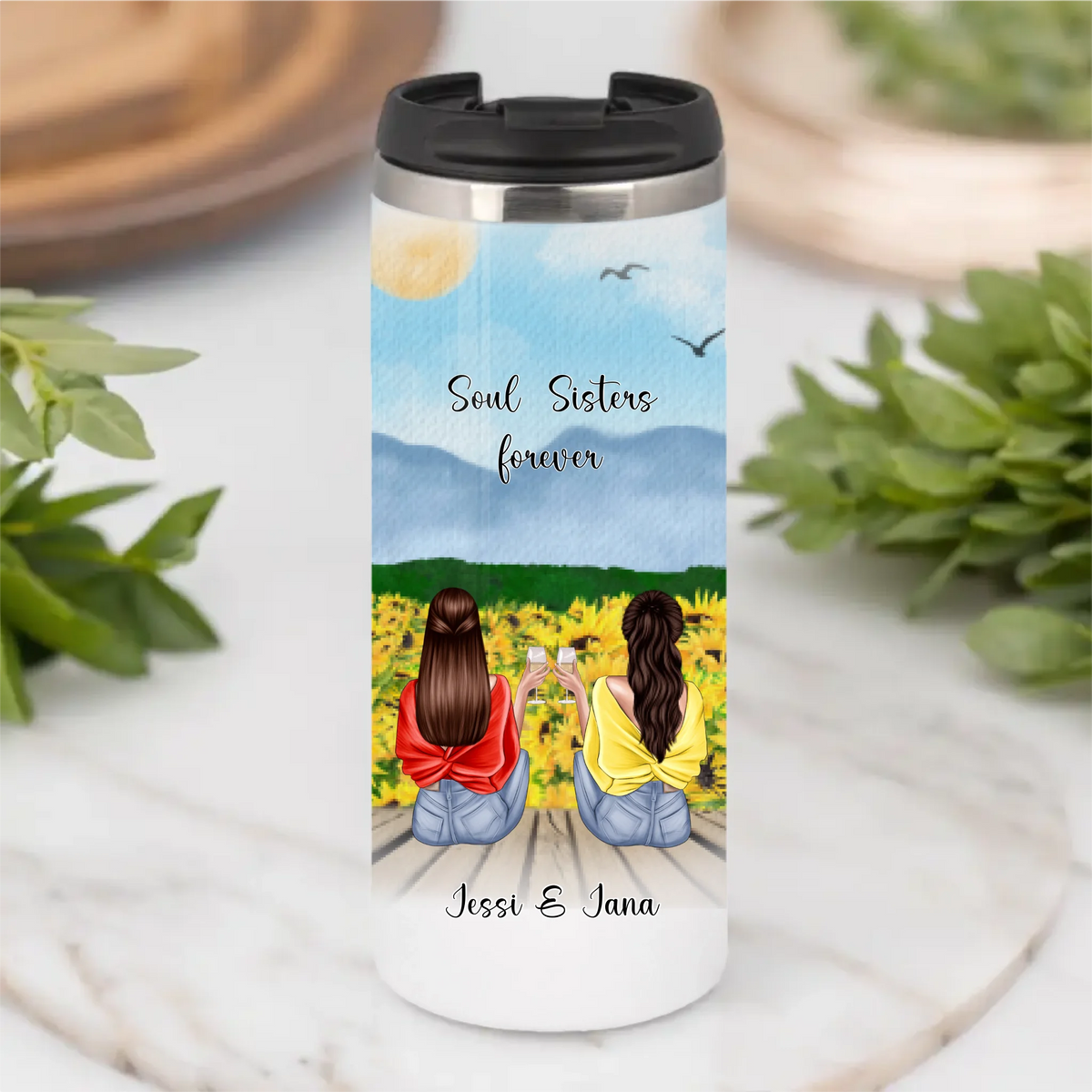 Personalisierte 2-3 Freundinnen Tasse / Thermobecher