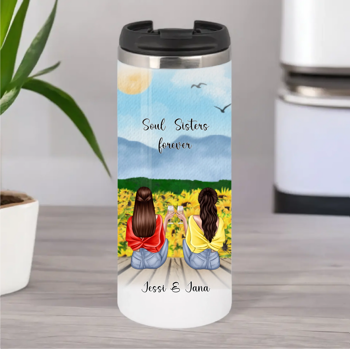 Personalisierte 2-3 Freundinnen Tasse / Thermobecher