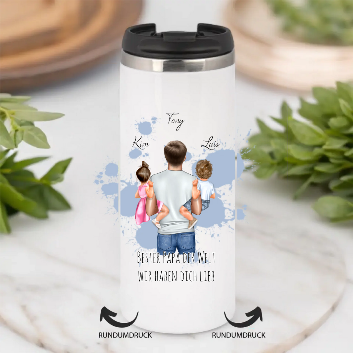 Papa & Tochter/Sohn Tasse / Thermobecher