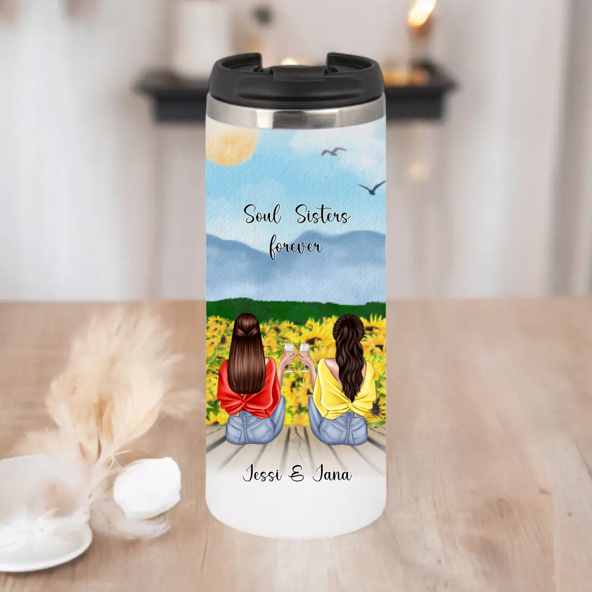 Personalisierte 2-3 Freundinnen Tasse / Thermobecher