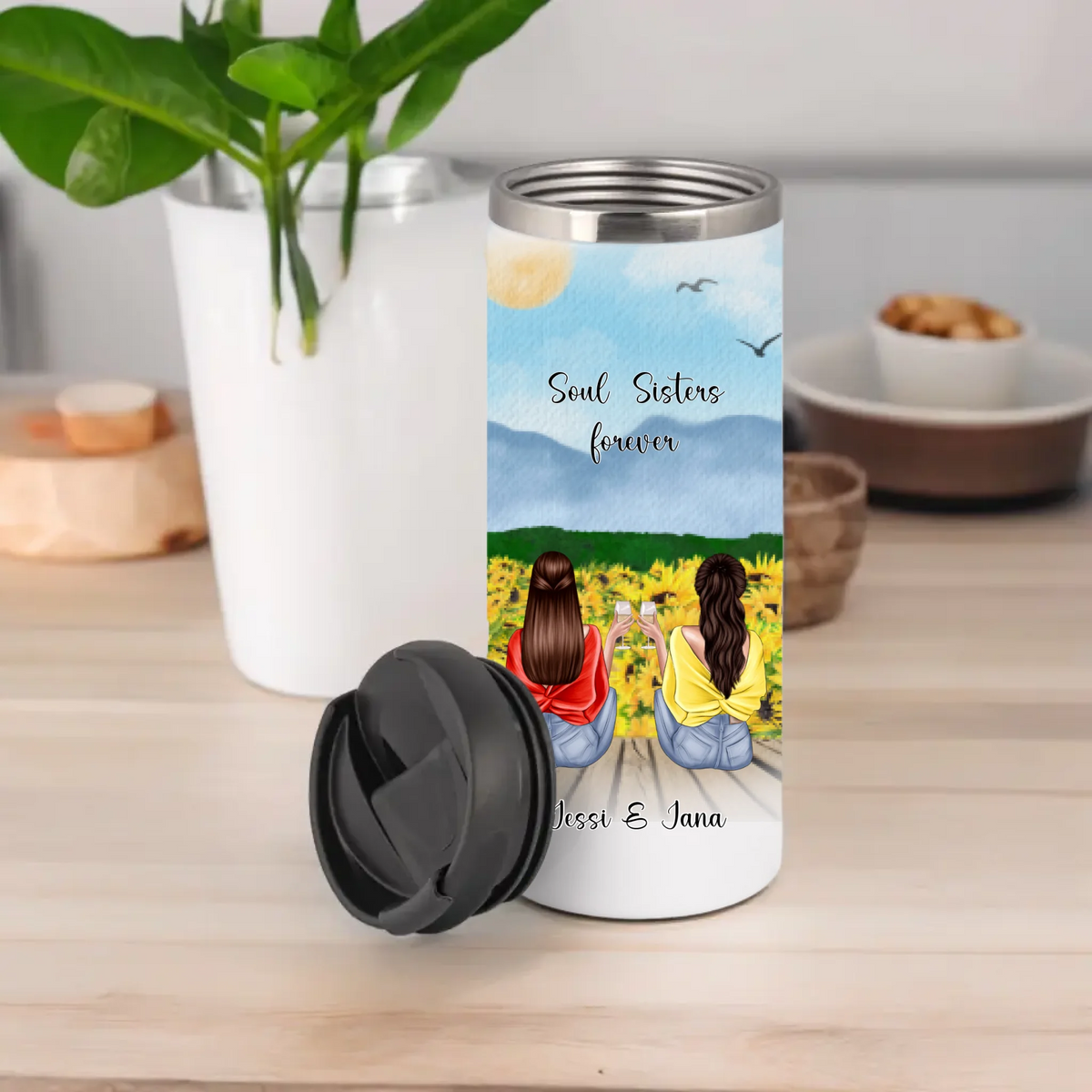 Personalisierte 2-3 Freundinnen Tasse / Thermobecher