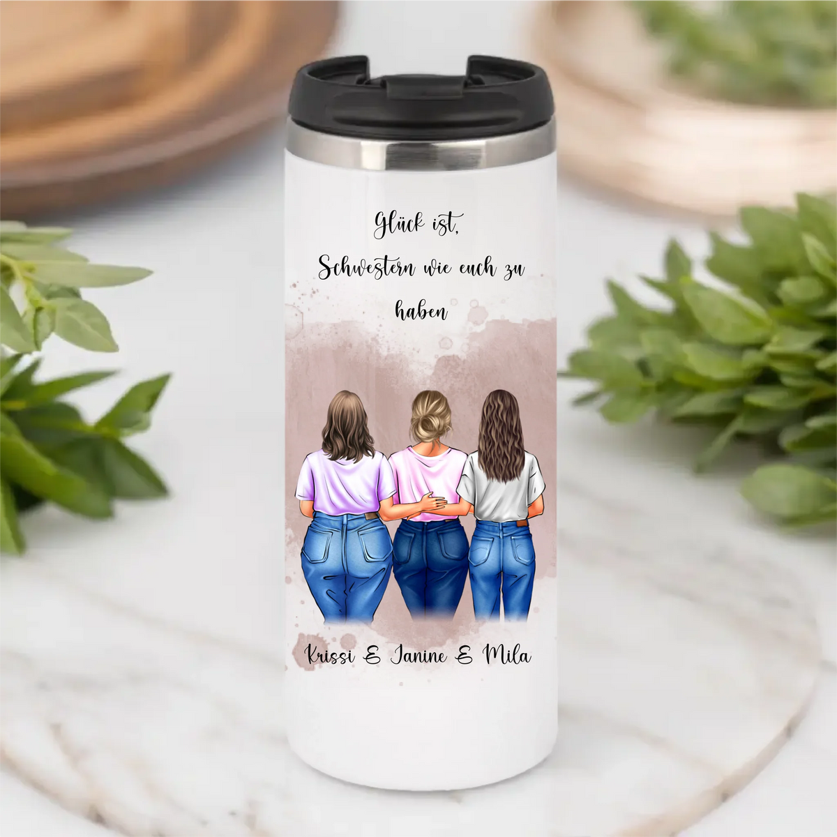 Freundin Tasse / Thermobecher Geschenk, 2-3 Freundinnen