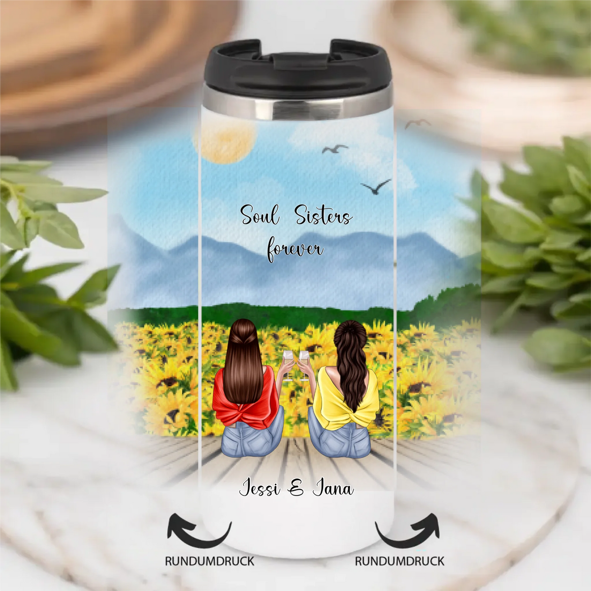 Personalisierte 2-3 Freundinnen Tasse / Thermobecher