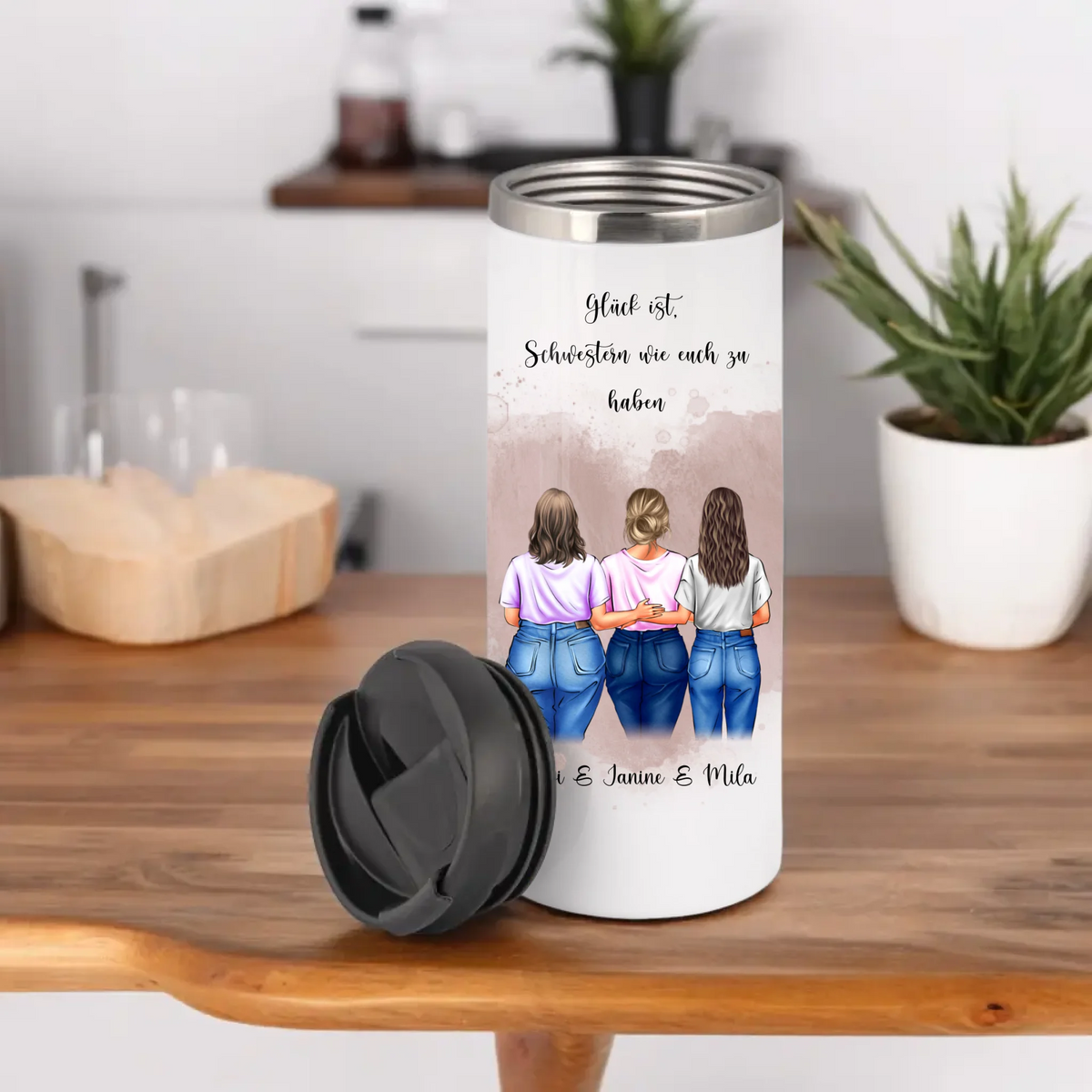 Freundin Tasse / Thermobecher Geschenk, 2-3 Freundinnen