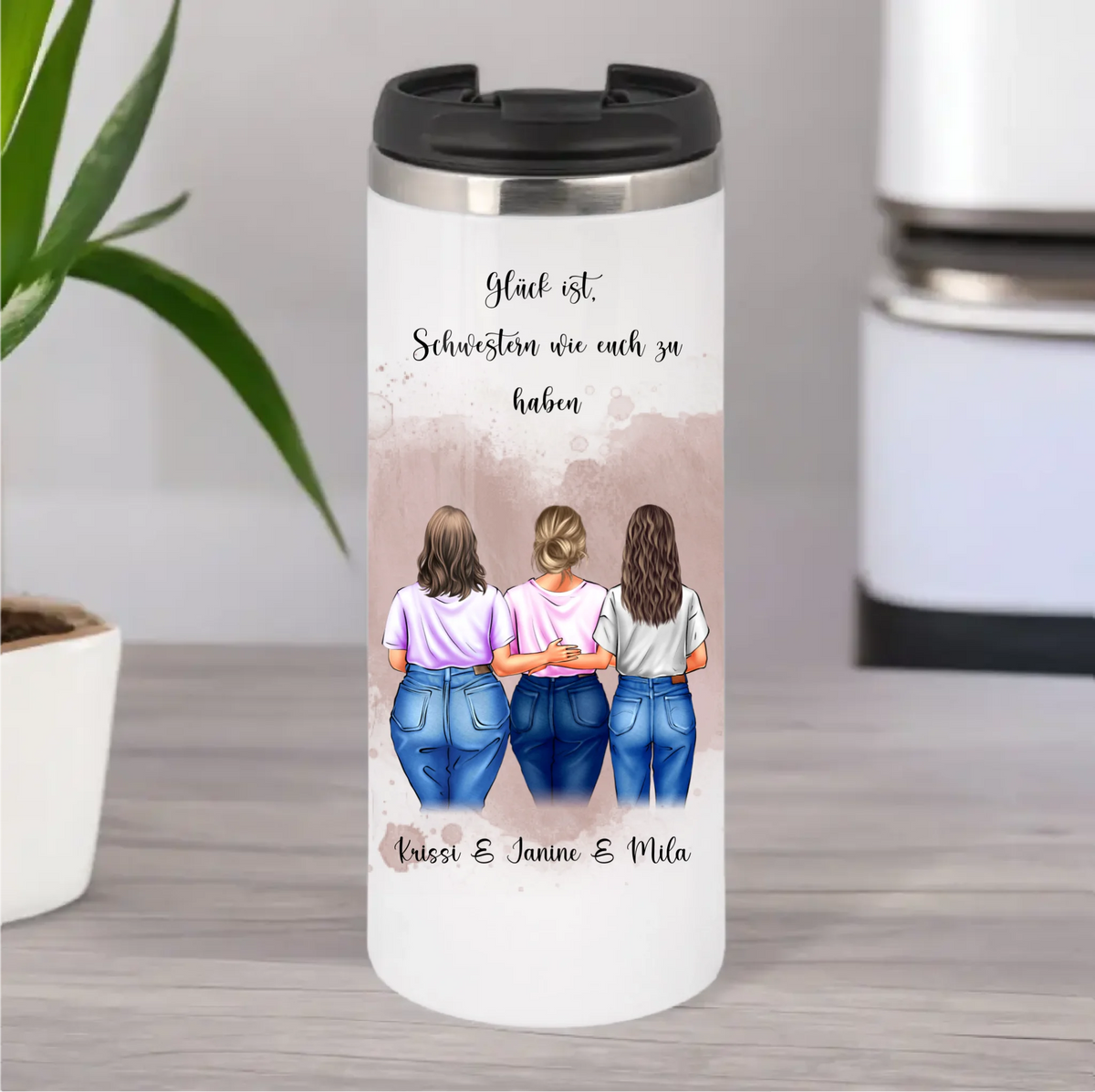Freundin Tasse / Thermobecher Geschenk, 2-3 Freundinnen