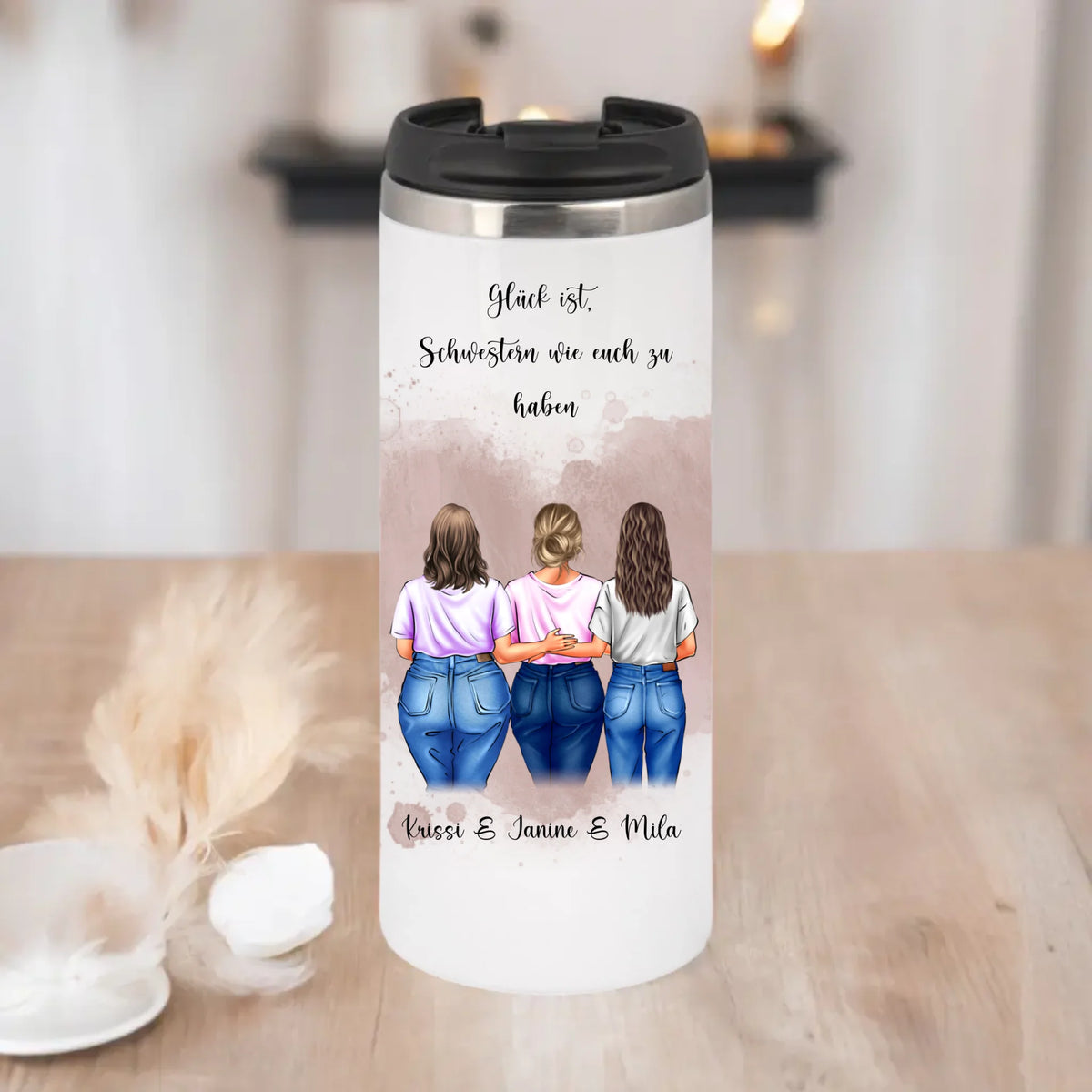 Freundin Tasse / Thermobecher Geschenk, 2-3 Freundinnen