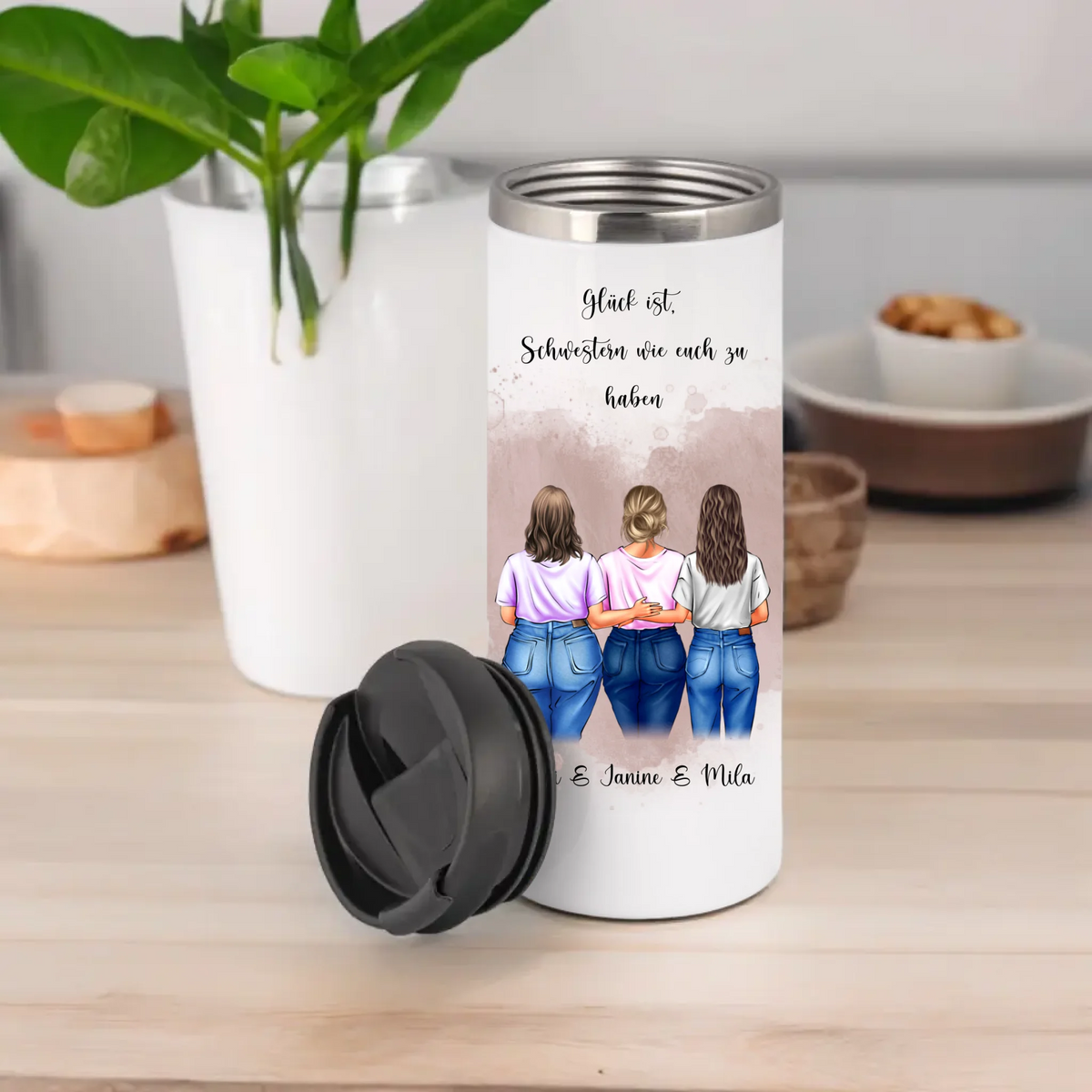 Freundin Tasse / Thermobecher Geschenk, 2-3 Freundinnen