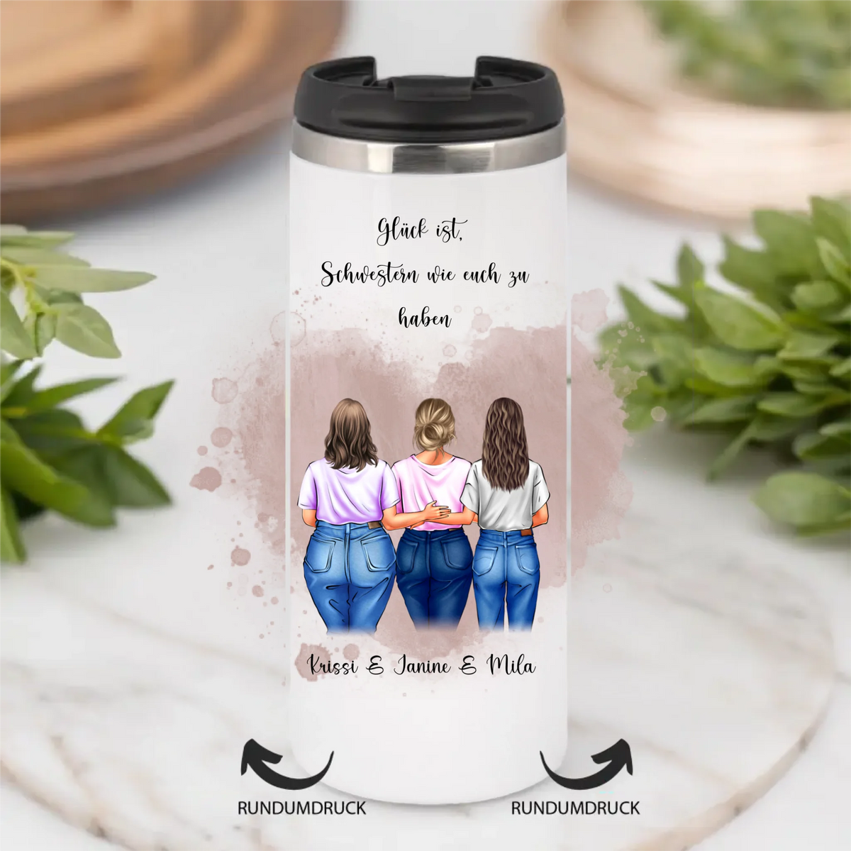 Freundin Tasse / Thermobecher Geschenk, 2-3 Freundinnen