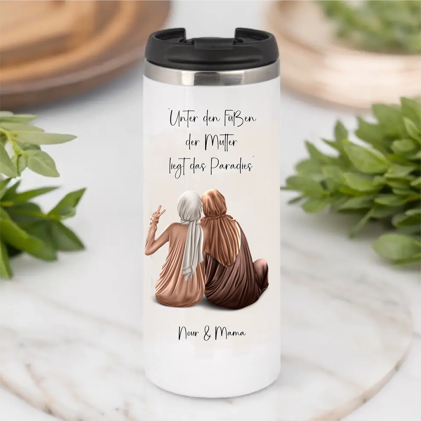 Muslim Mama & 1-3 Töchter Tasse / Thermobecher