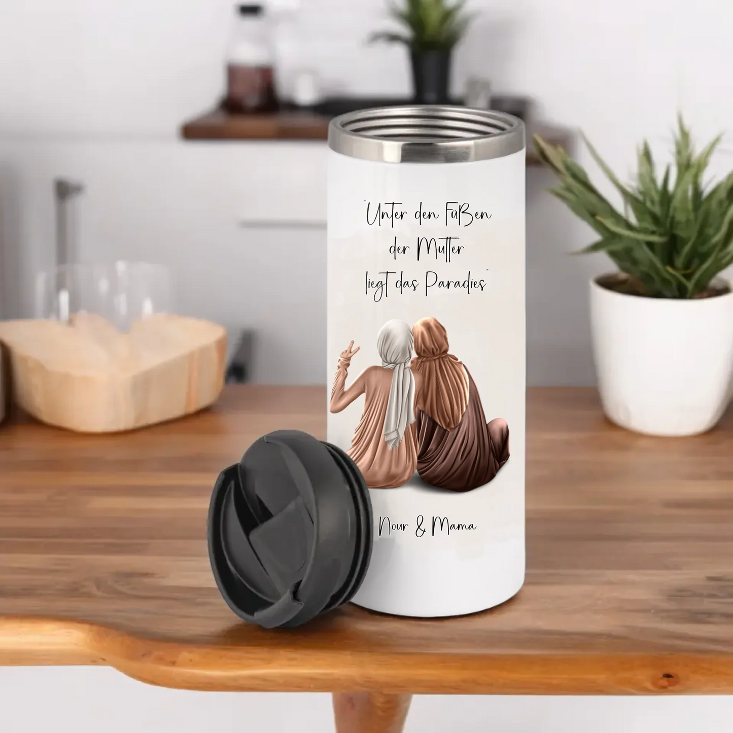 Muslim Mama & 1-3 Töchter Tasse / Thermobecher