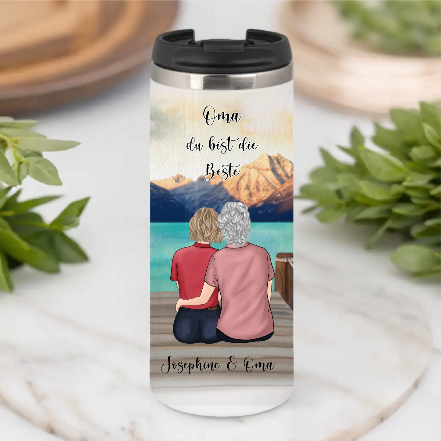 Oma & Enkelin Tasse / Thermobecher Personalisiert