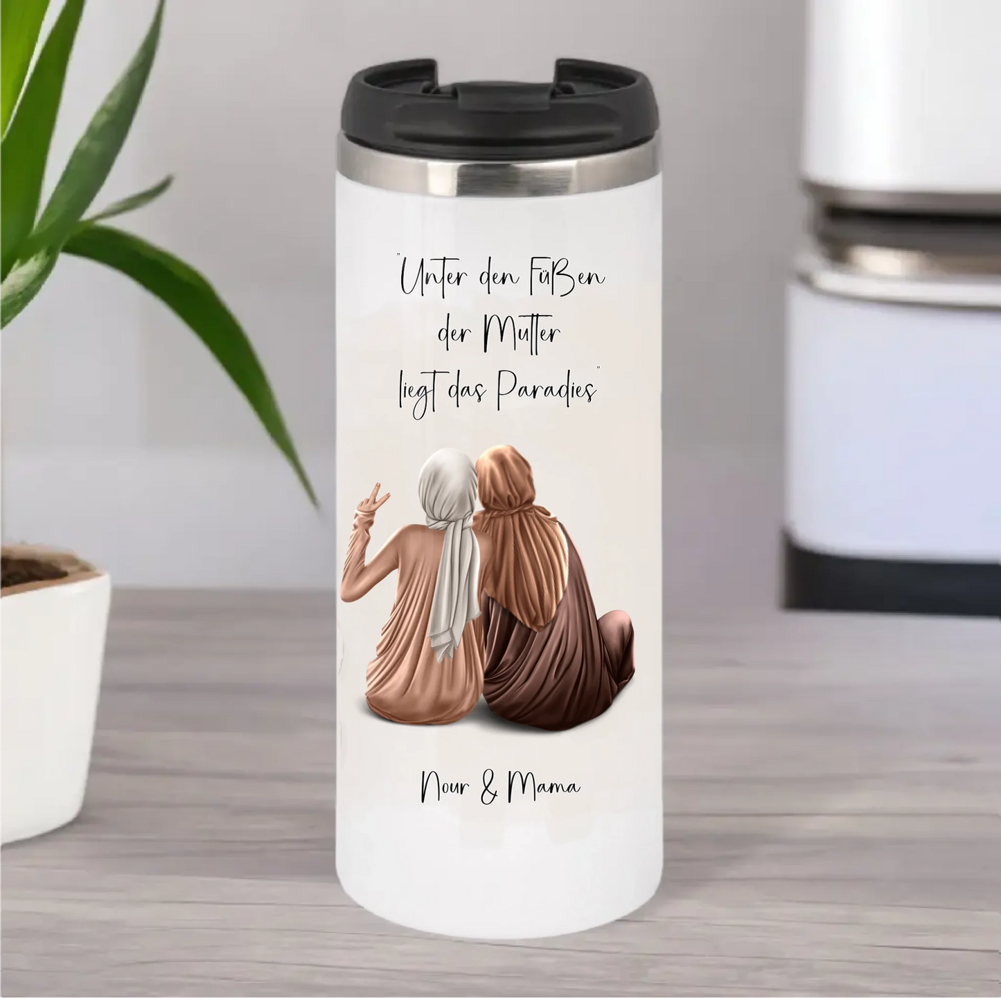 Muslim Mama & 1-3 Töchter Tasse / Thermobecher