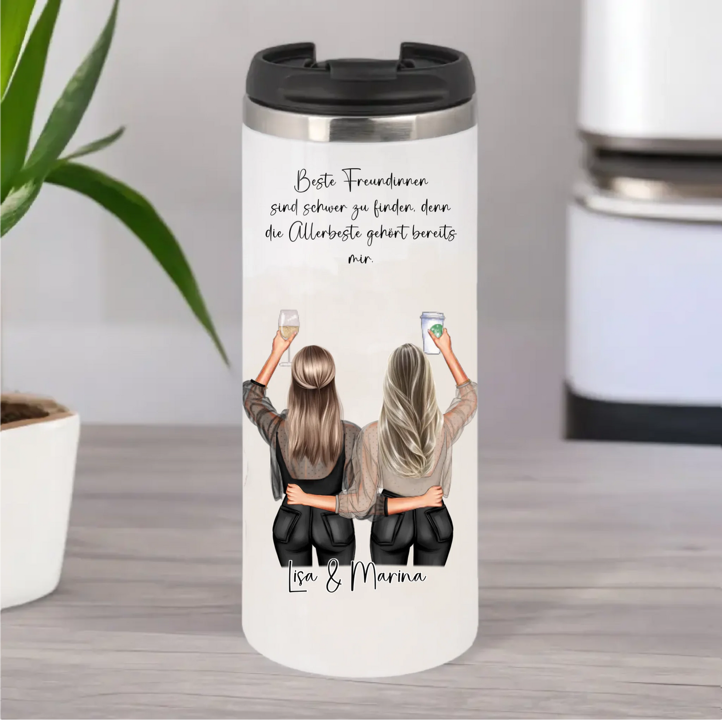 Personalisierte 2-3 Freundinnen Tasse / Thermobecher