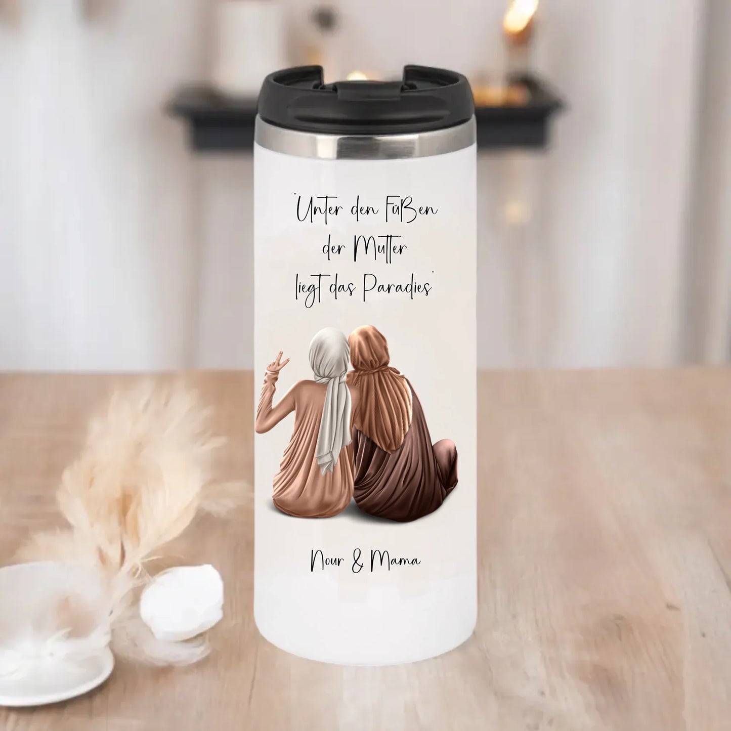 Muslim Mama & 1-3 Töchter Tasse / Thermobecher