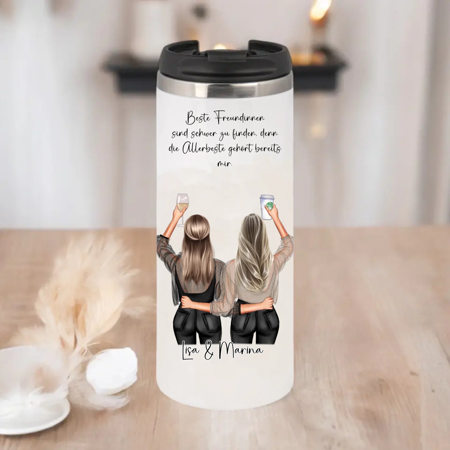 Personalisierte 2-3 Freundinnen Tasse / Thermobecher