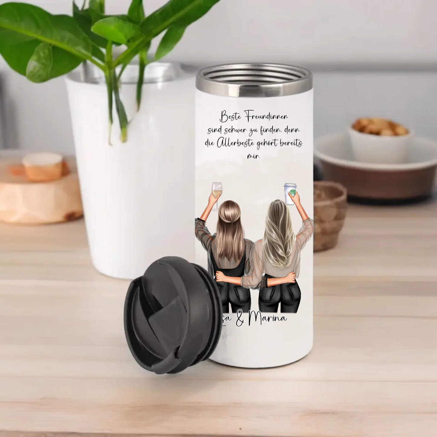 Personalisierte 2-3 Freundinnen Tasse / Thermobecher